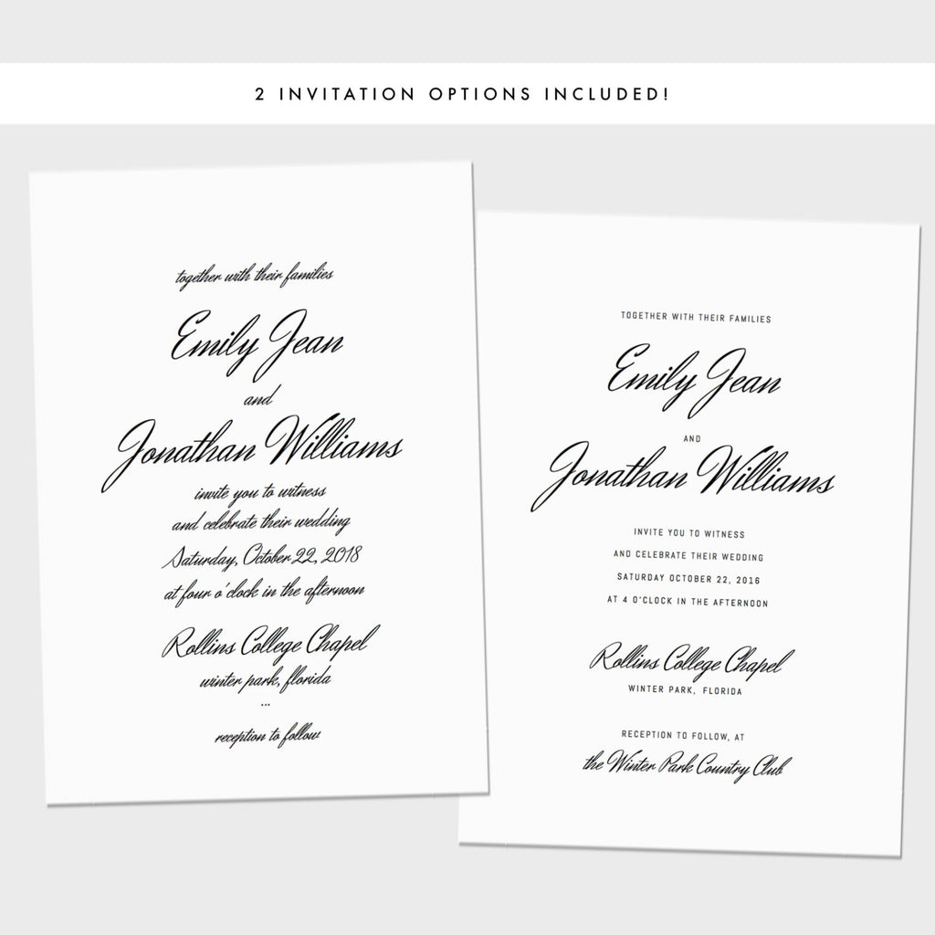 Printable Wedding Invitation Suite: Editable Heriot Template (PDF)