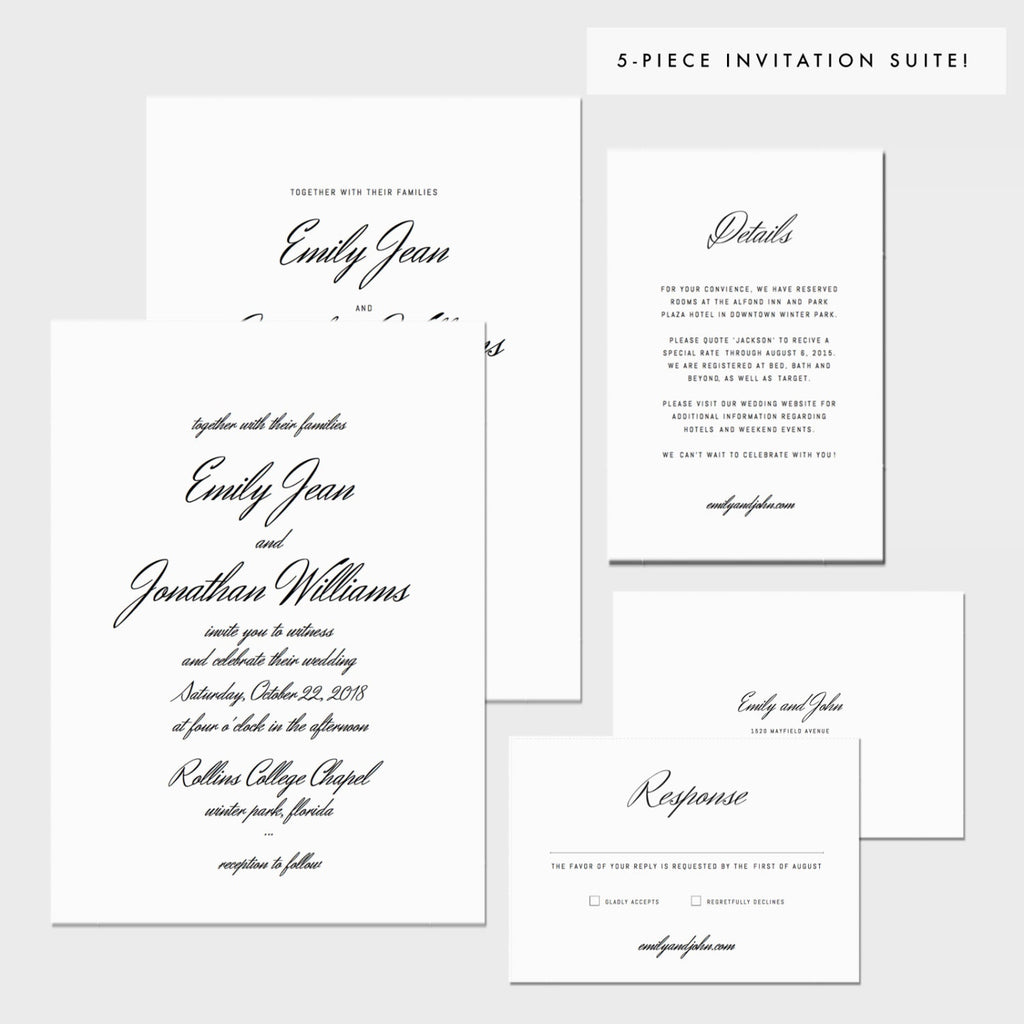 Printable Wedding Invitation Suite: Editable Heriot Template (PDF)