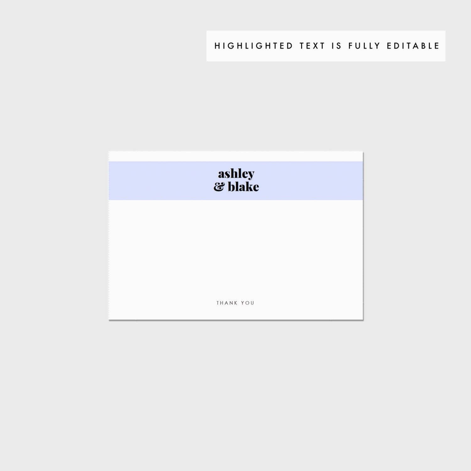 Modern Black & White Thank You Card Template: Instant PDF Download
