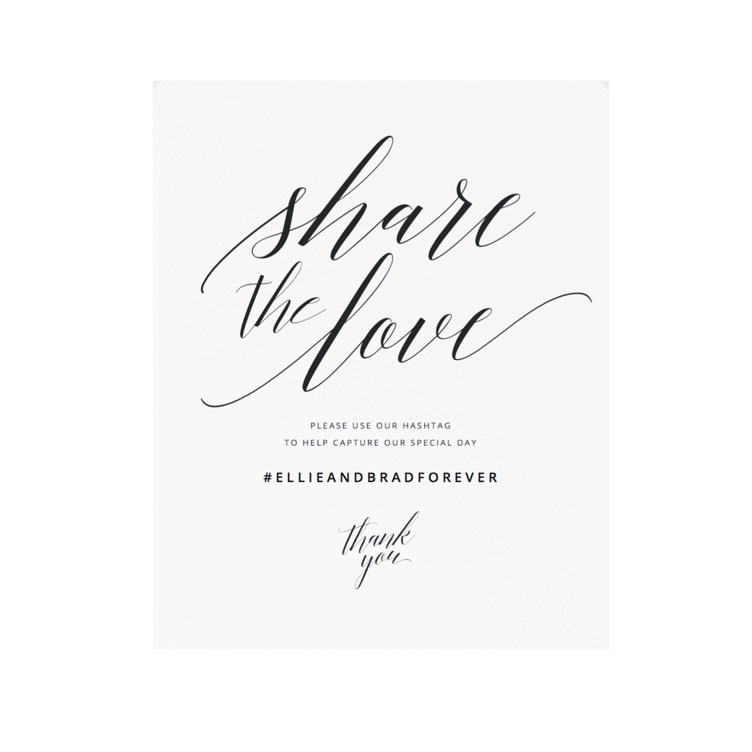 Share the Love Wedding Sign Template, Social Media Sign (PDF Download)