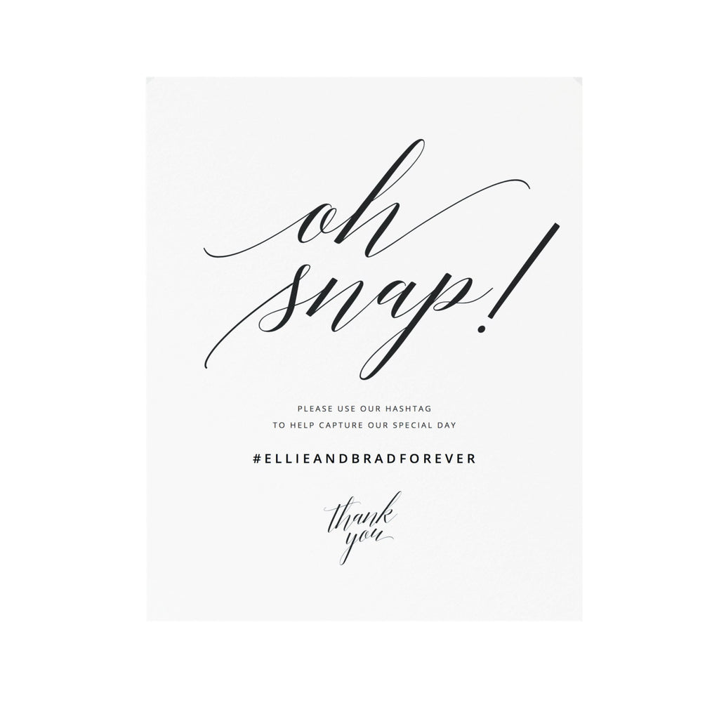 Oh Snap Wedding Sign, Social Media Signage (PDF Template)
