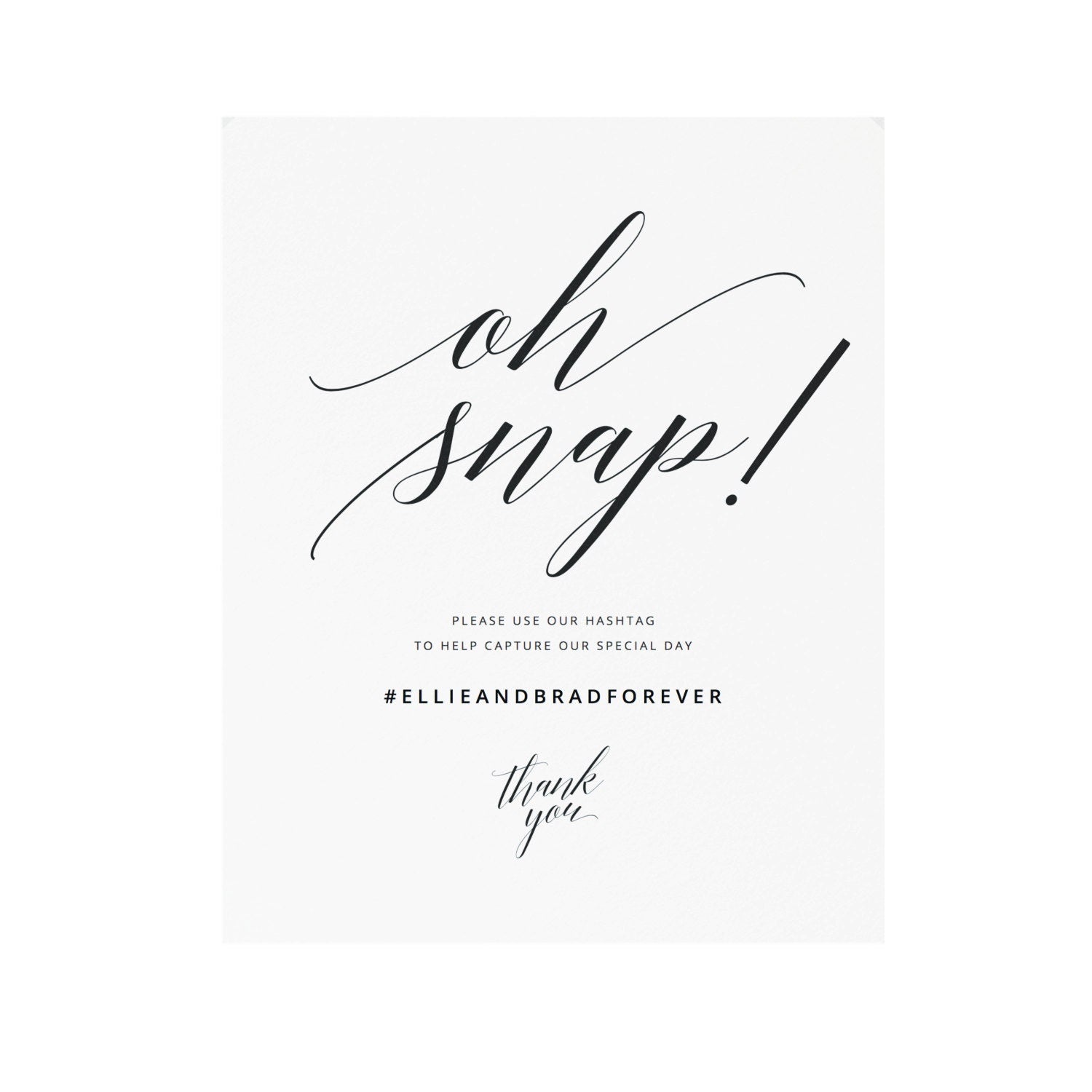 Oh Snap Wedding Sign, Social Media Signage (PDF Template)