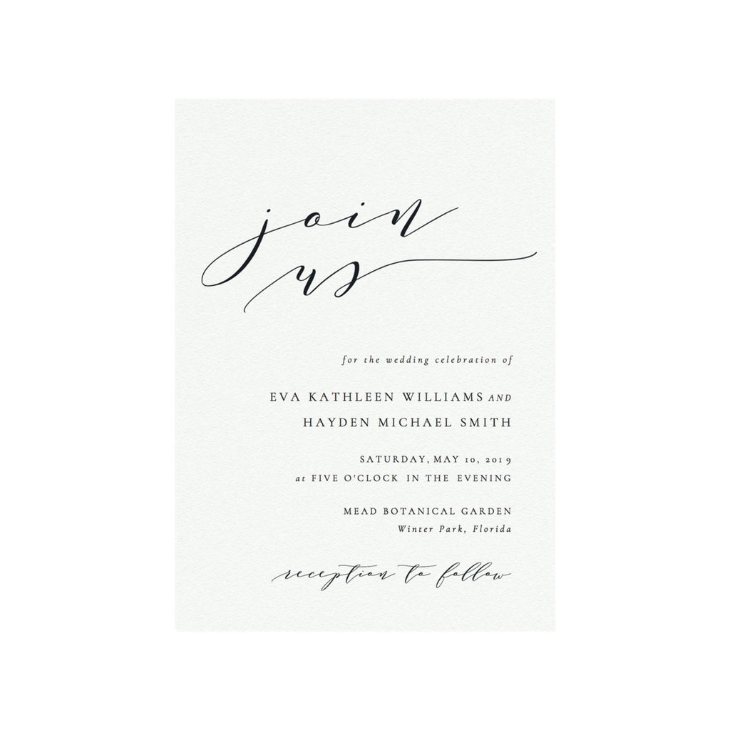Calligraphy Wedding Invitation Template: Editable Printable PDF