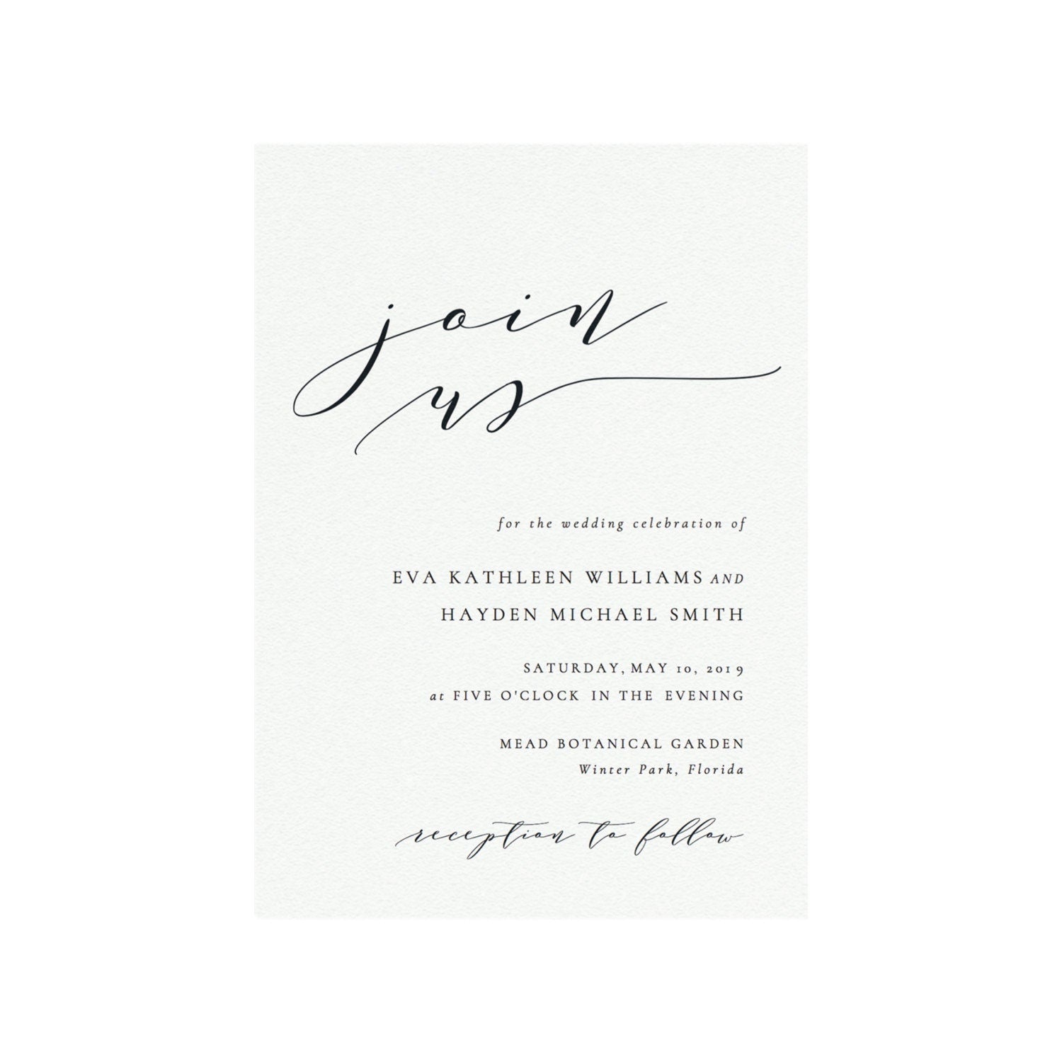 Calligraphy Wedding Invitation Template: Editable Printable PDF