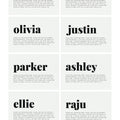 Modern Place Card Template: Fairfax, Thank You Sentiment (PDF Instant Download)