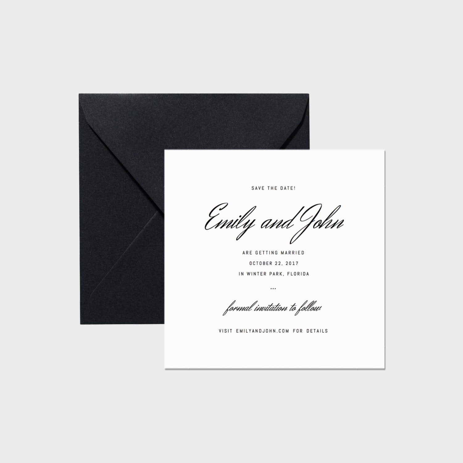 Vintage Script Wedding Save the Date Template (PDF Instant Download)