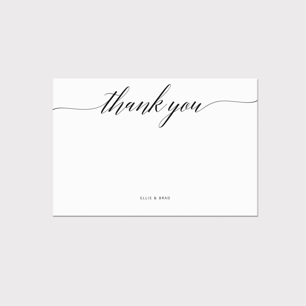 Calligraphy Thank You Card Template, Editable Wedding Stationery (PDF Instant Download)