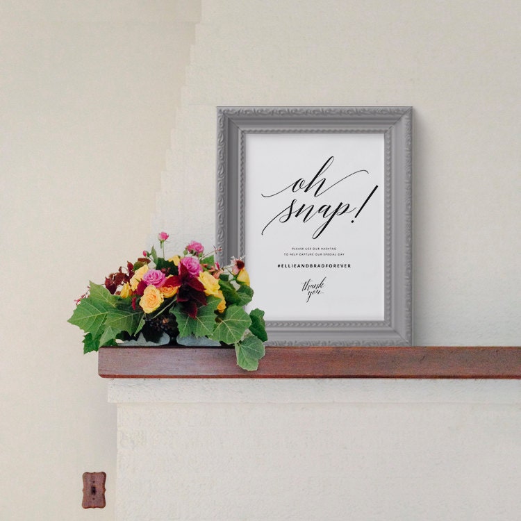 Oh Snap Wedding Sign, Social Media Signage (PDF Template)