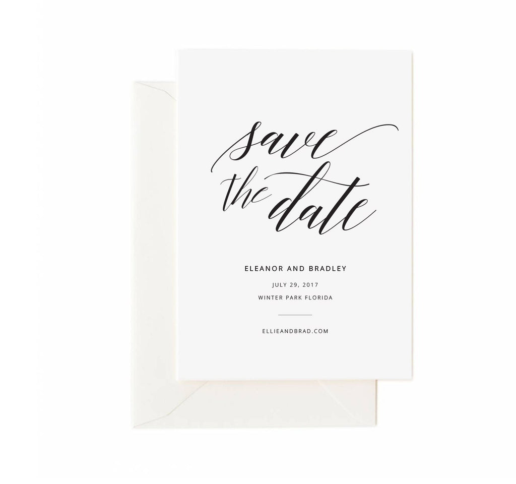 Calligraphy Save the Date Template, Editable PDF (Instant Download)