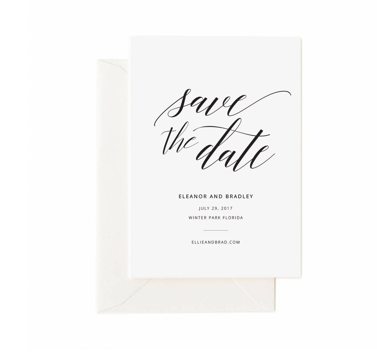 Calligraphy Save the Date Template, Editable PDF (Instant Download)