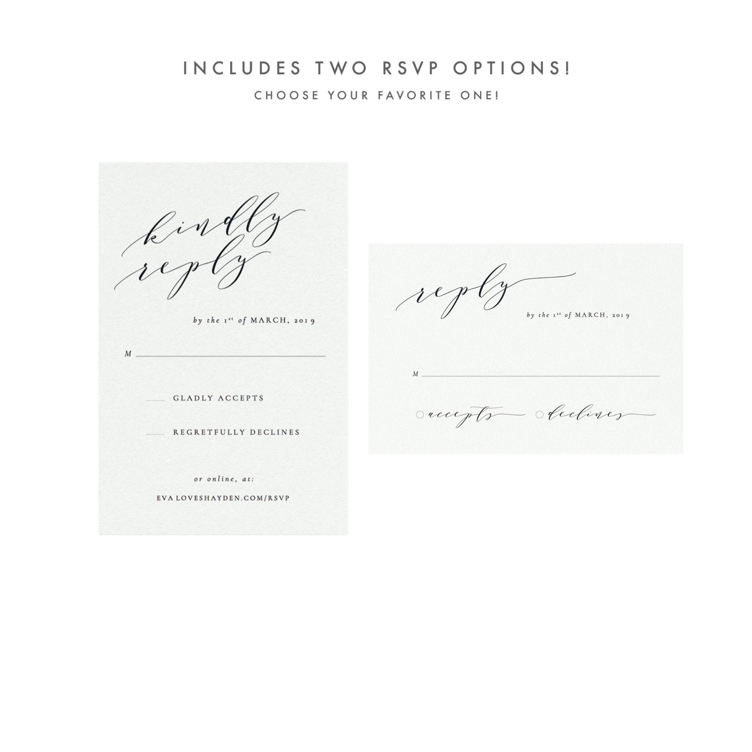 Calligraphy Wedding Invitation Template: Editable Printable PDF