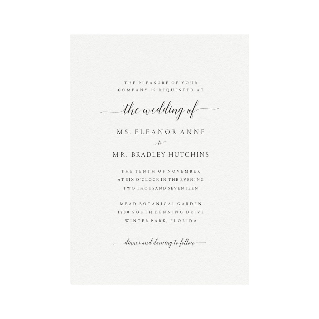 Calligraphy Wedding Invitation Template: Adel Printable Suite (PDF)