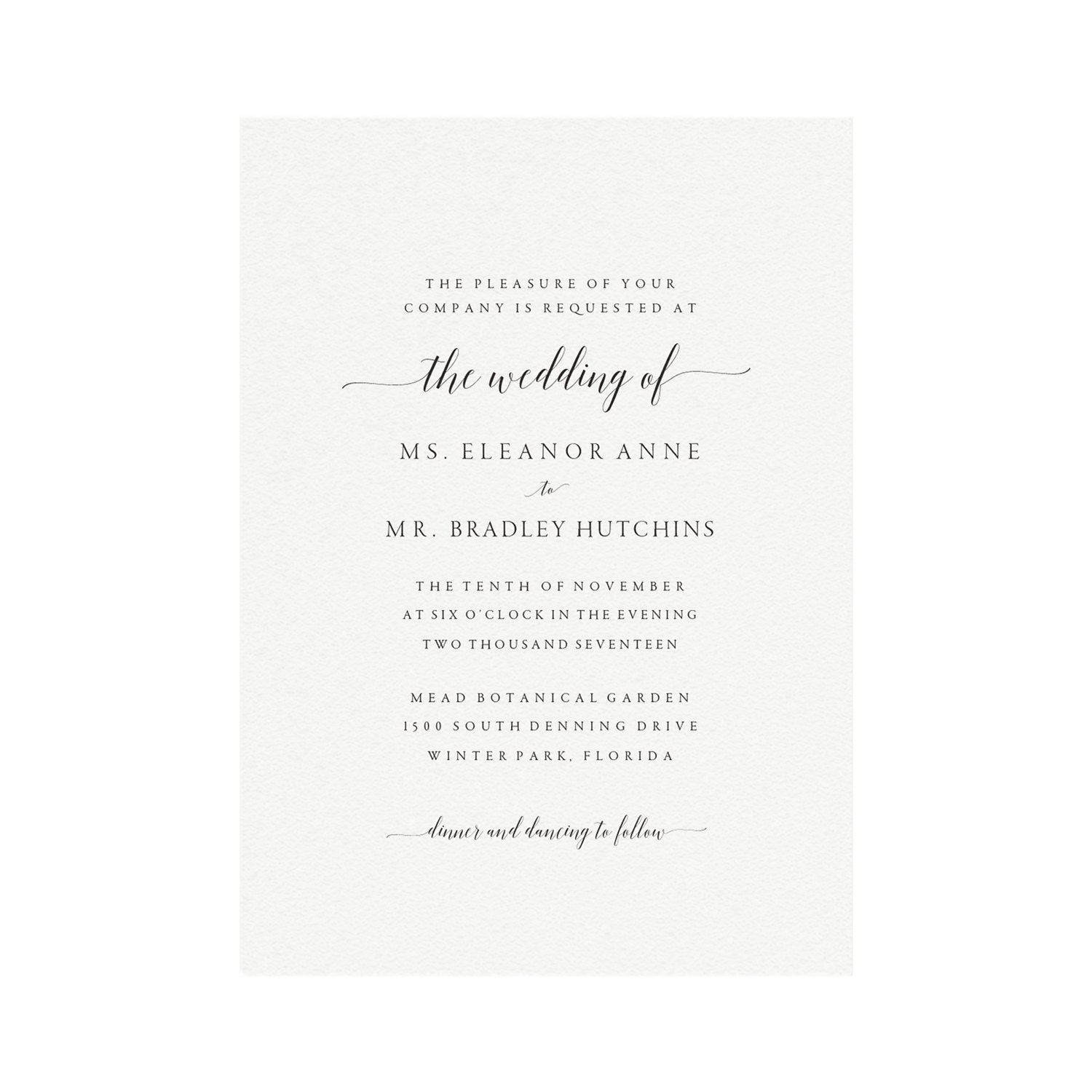 Calligraphy Wedding Invitation Template: Adel Printable Suite (PDF)