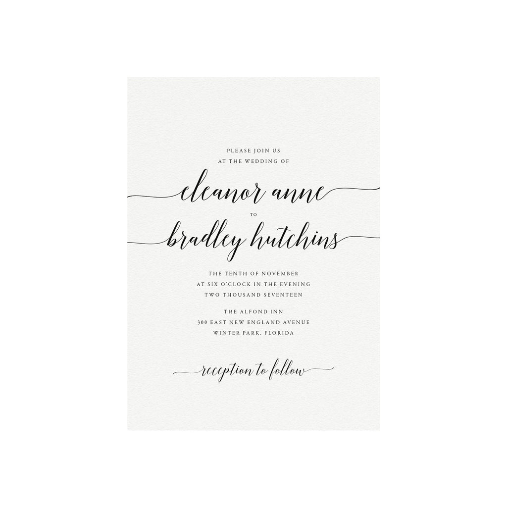 Calligraphy Wedding Invitation Template: Elegant Printable Suite (Editable PDF)