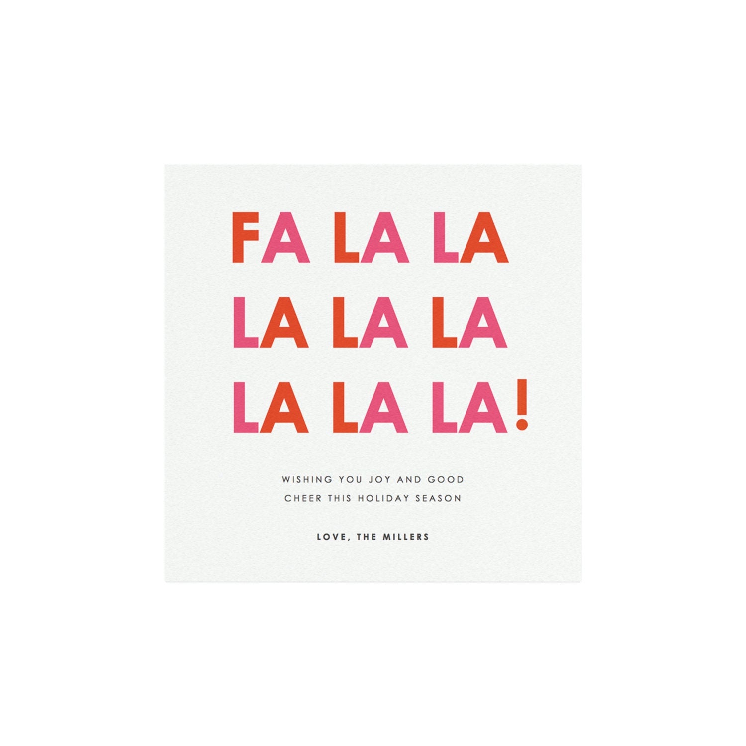 Fa La La Holiday Card Template, Minimalist Printable (PDF)