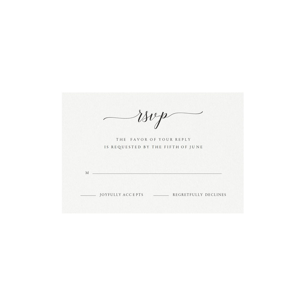 Calligraphy Wedding RSVP Card Template: Editable Printable (PDF)