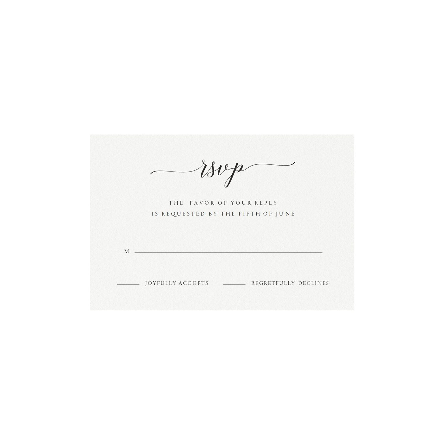 Calligraphy Wedding RSVP Card Template: Editable Printable (PDF)