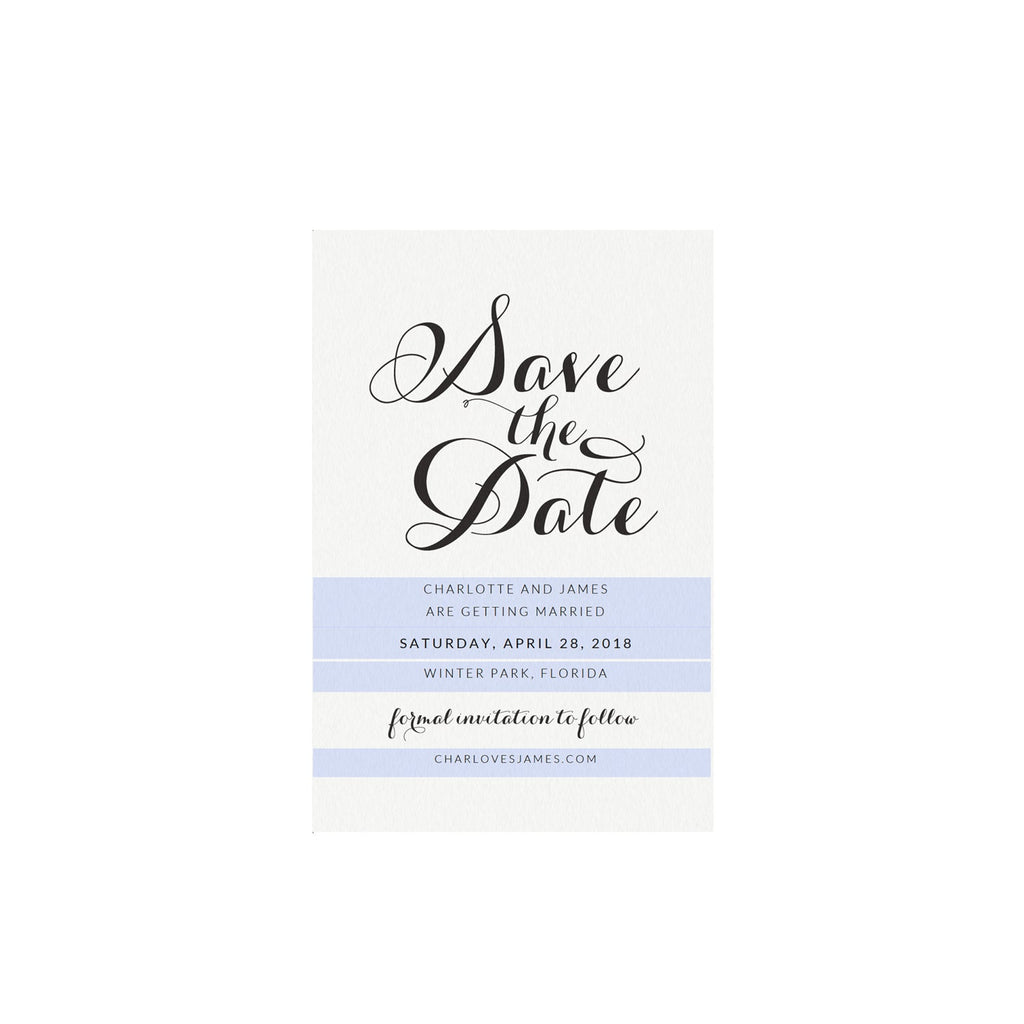 Calligraphy Wedding Save the Date Template: Carlyn Printable (PDF)