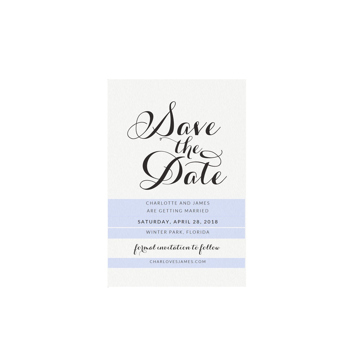 Calligraphy Wedding Save the Date Template: Carlyn Printable (PDF)