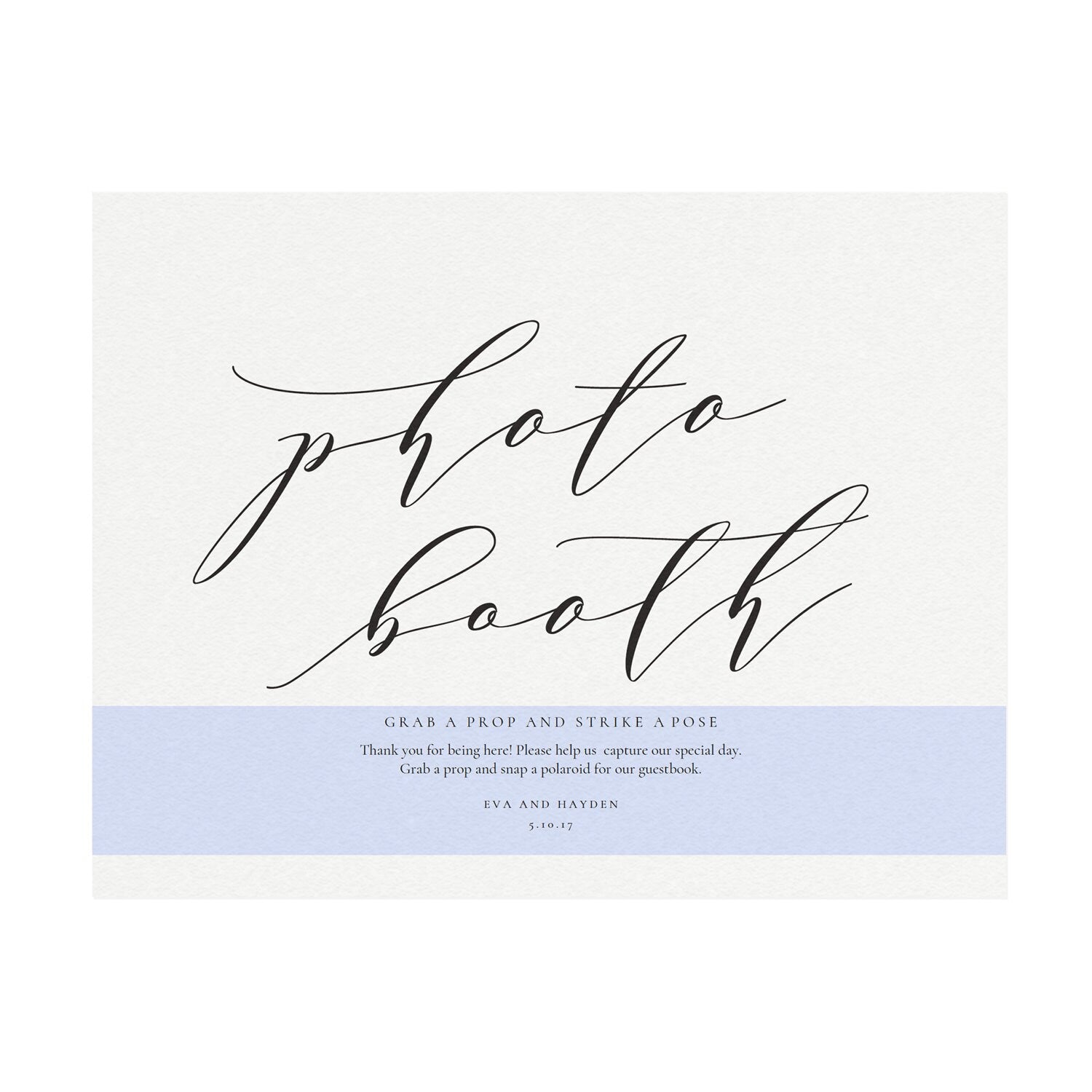 Calligraphy Photo Booth Wedding Sign Template (PDF Instant Download)