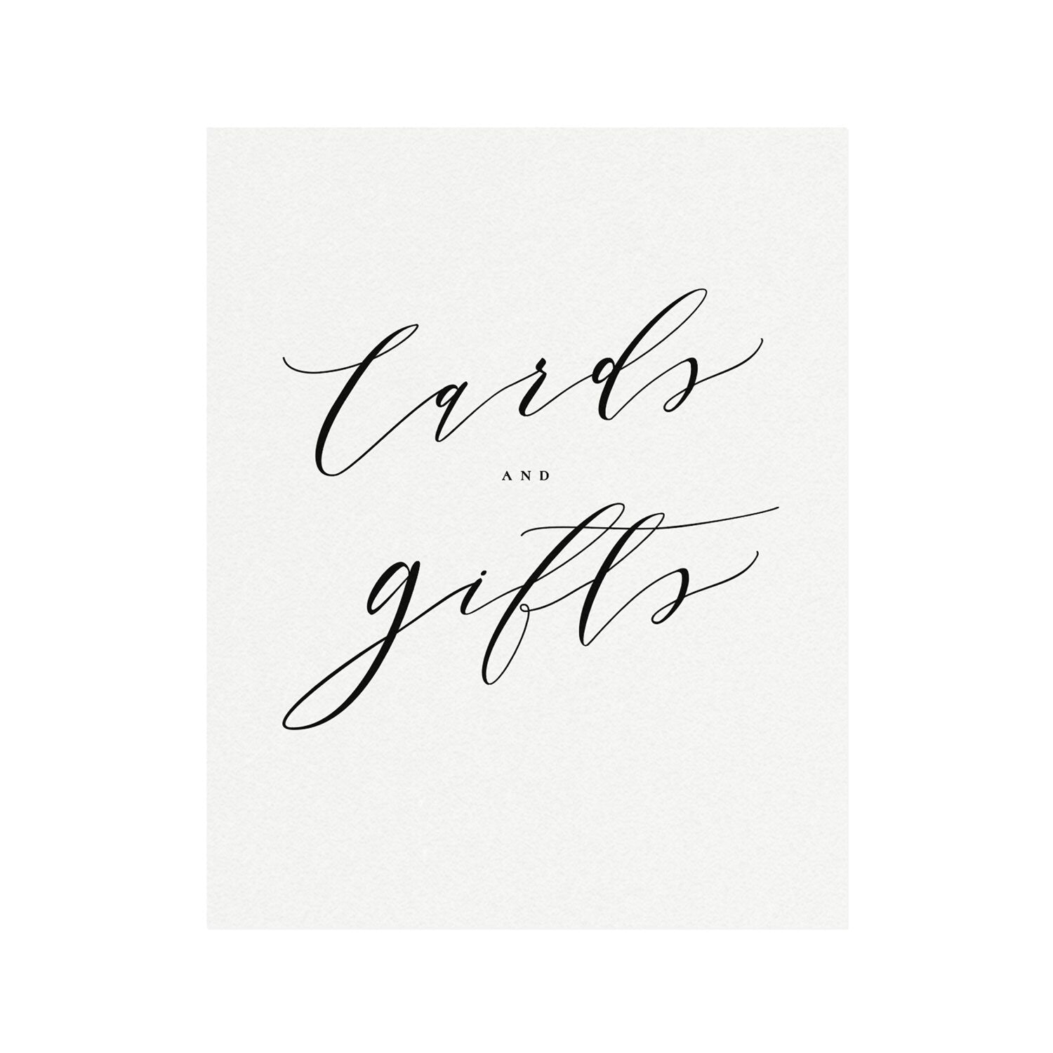 Calligraphy Cards & Gifts Sign: Elegant Wedding Decor (PDF Instant Download)