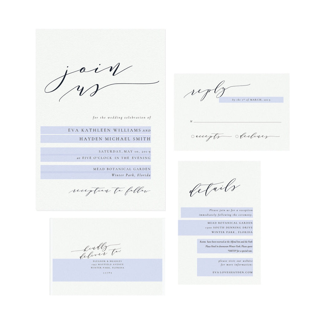 Calligraphy Wedding Invitation Template: Editable Printable PDF