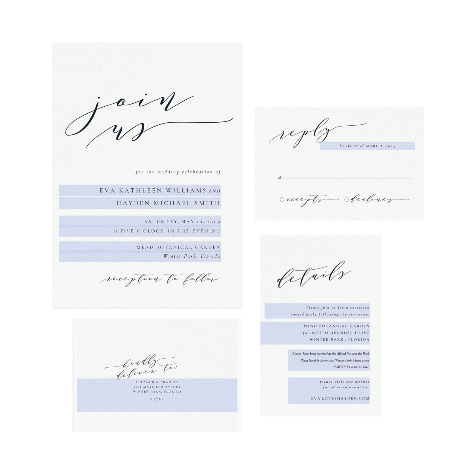 Calligraphy Wedding Invitation Template: Editable Printable PDF