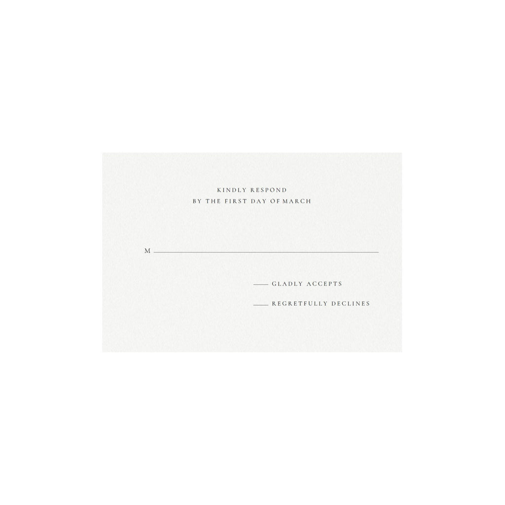 Minimalist Wedding RSVP Template: Black Serif, 4x6 & 3.5x5 (PDF Download)
