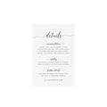 Printable Wedding Details Card Template: Calligraphy, Instant Download (PDF)