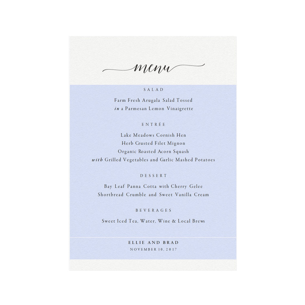 Calligraphy Wedding Menu Template: Minimalist Black, Editable PDF (Instant Download)