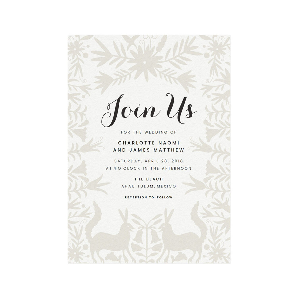 Mexican Otomi Wedding Invitation Template: Destination Wedding (PDF Download)