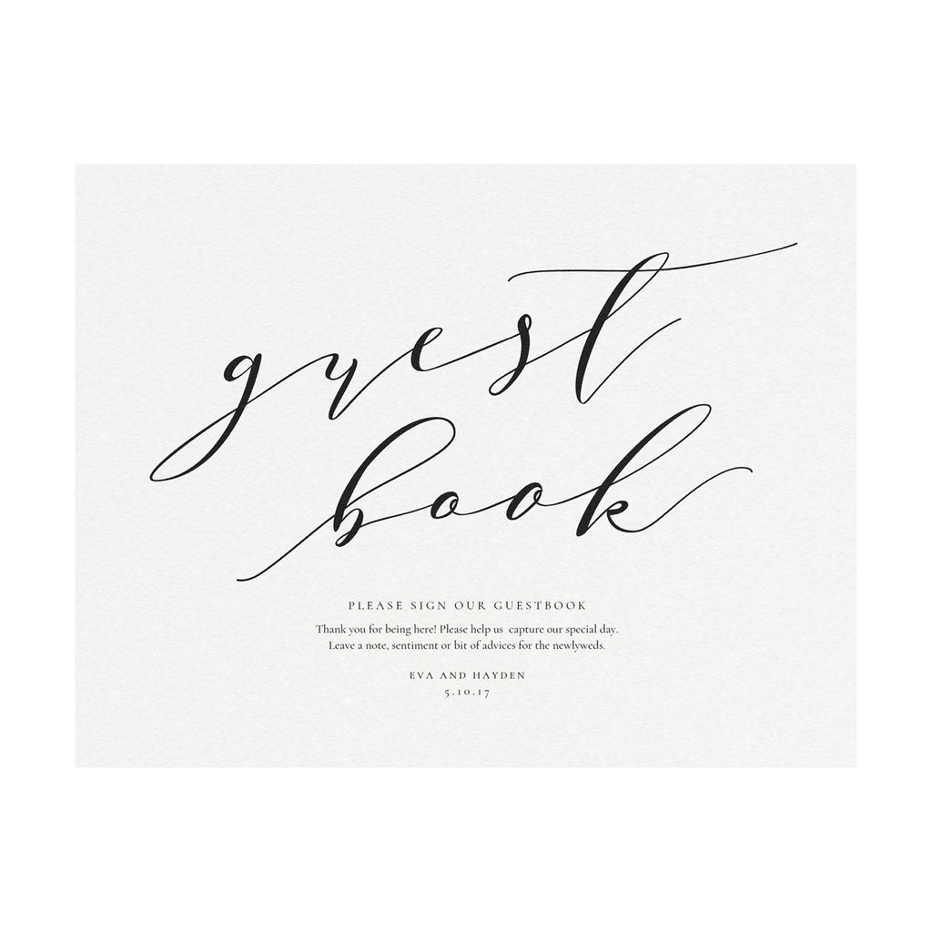 Elegant Guest Book Wedding Sign Template: Melia Design (PDF Instant Download)