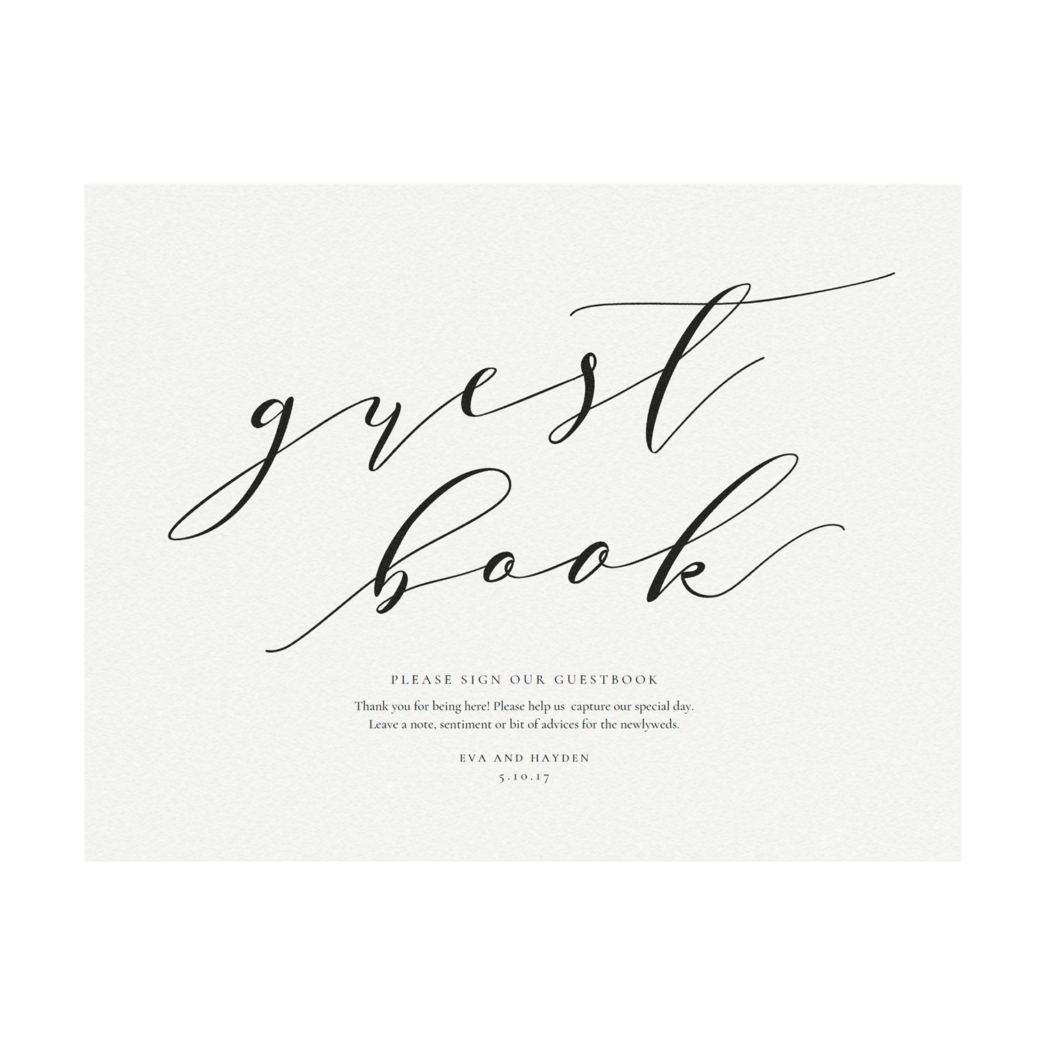 Elegant Guest Book Wedding Sign Template: Melia Design (PDF Instant Download)
