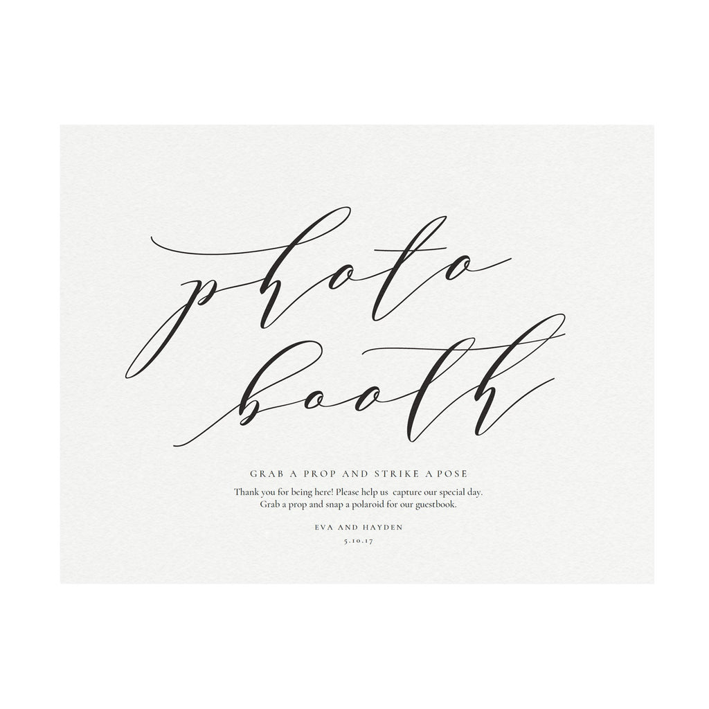 Calligraphy Photo Booth Wedding Sign Template (PDF Instant Download)