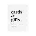 Modern Wedding Cards & Gifts Sign: Minimalist Reception Decor (PDF Instant Download)