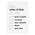 Modern Wedding Welcome Sign: Fairfax Order of Events (PDF Download)