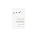 Calligraphy Wedding Details Card: Minimalist Printable (PDF Instant Download)