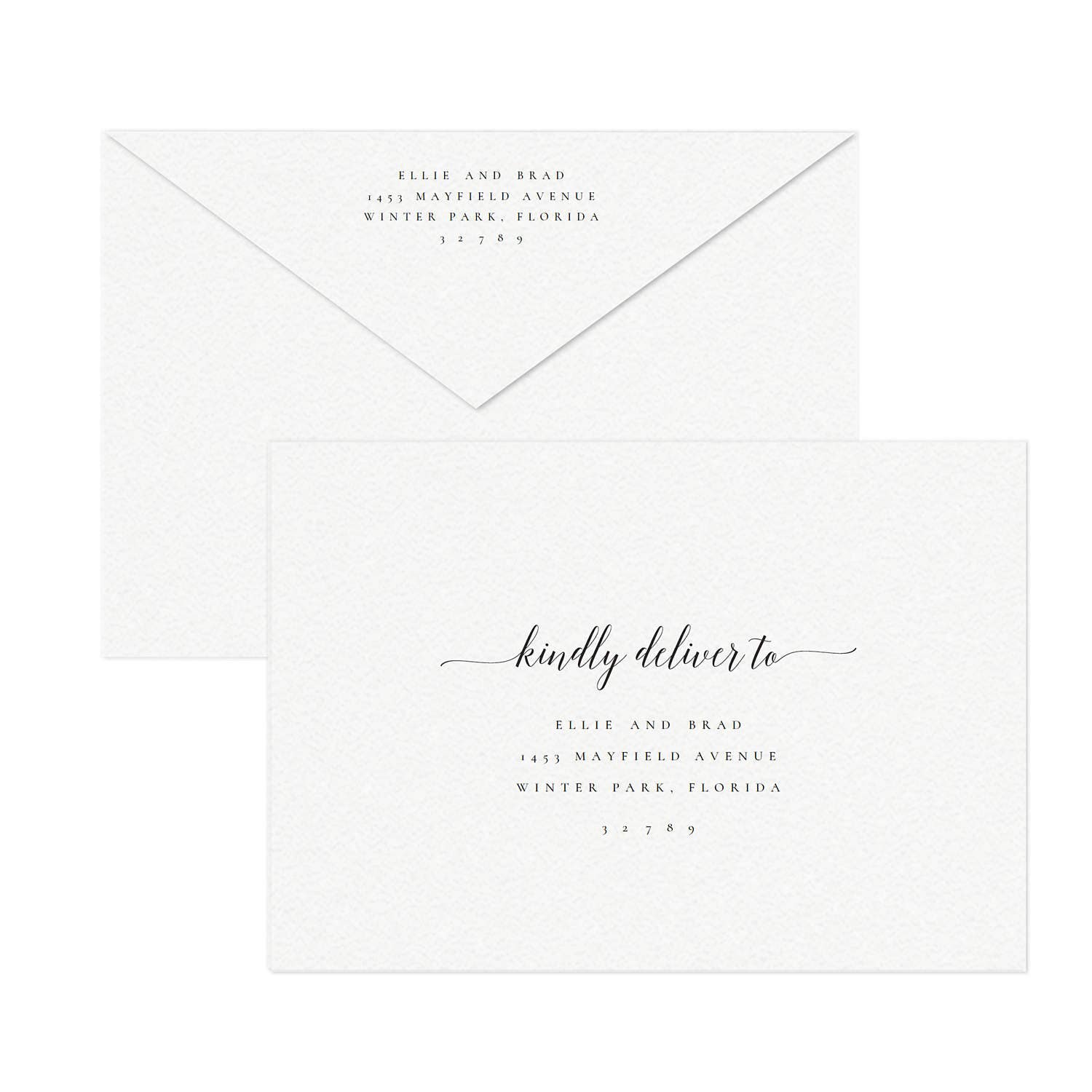 Calligraphy Wedding Invitation Envelope Template A7 (PDF Download)