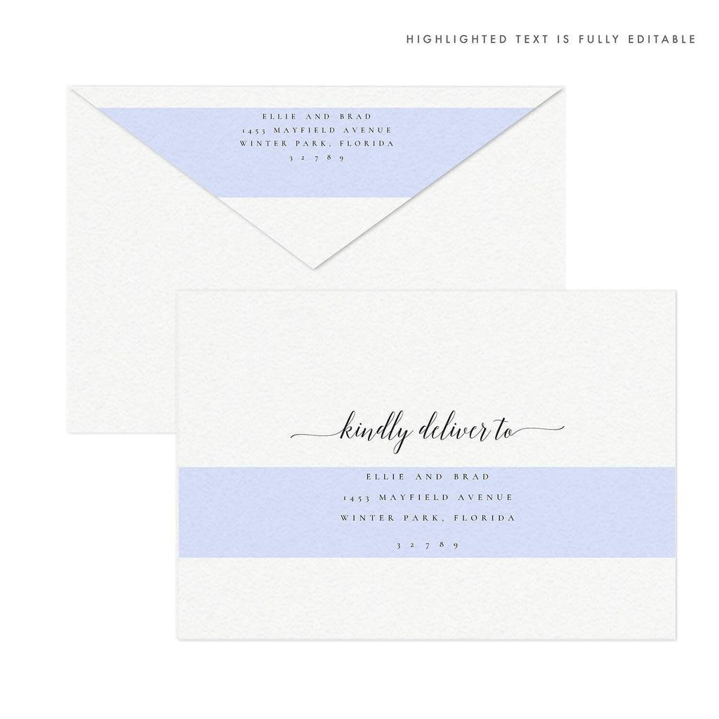 Calligraphy Wedding Invitation Envelope Template A7 (PDF Download)