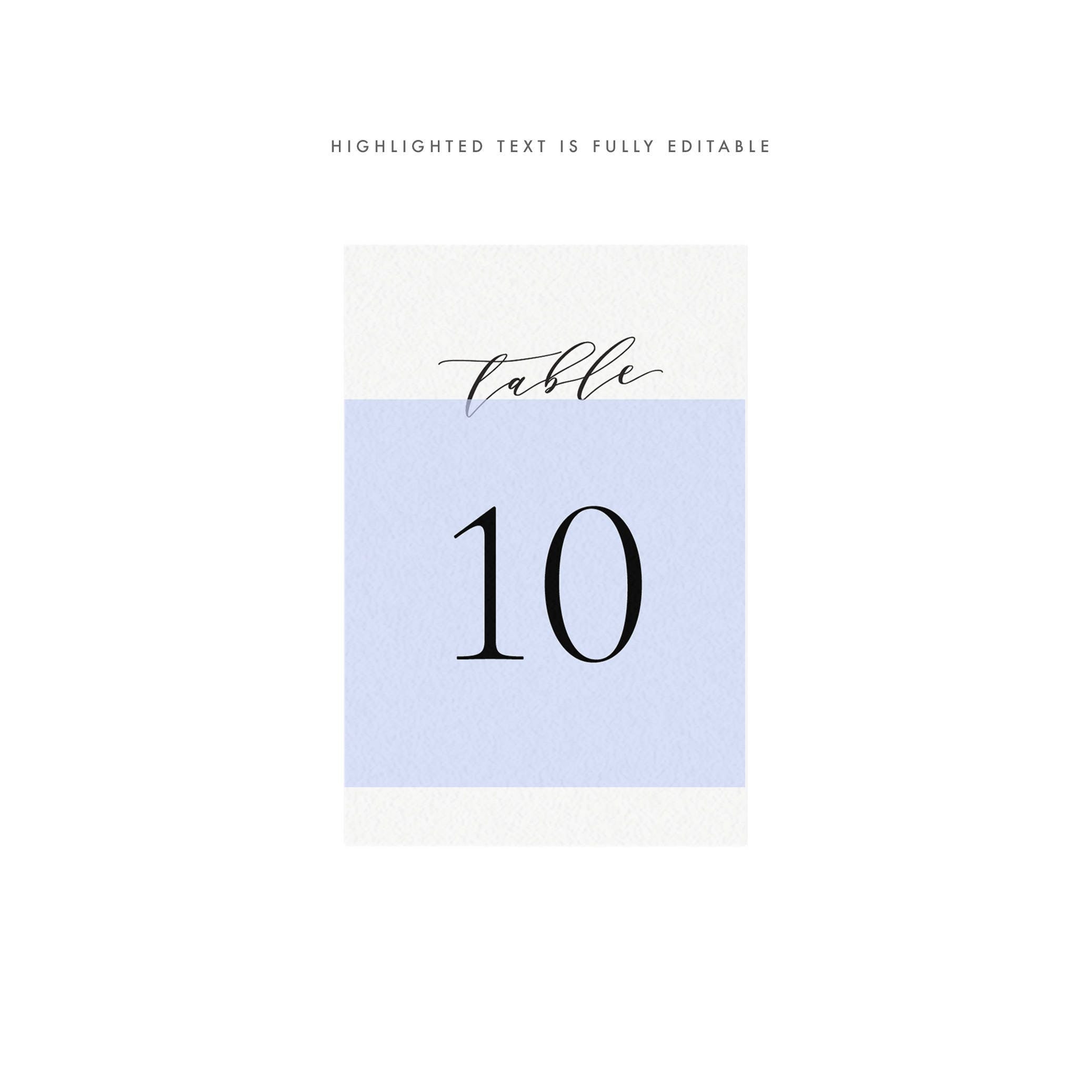Calligraphy Wedding Table Numbers: Melia Numerical Design (PDF Instant Download)