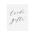 Navy Calligraphy Wedding Cards & Gifts Sign (PDF Download)