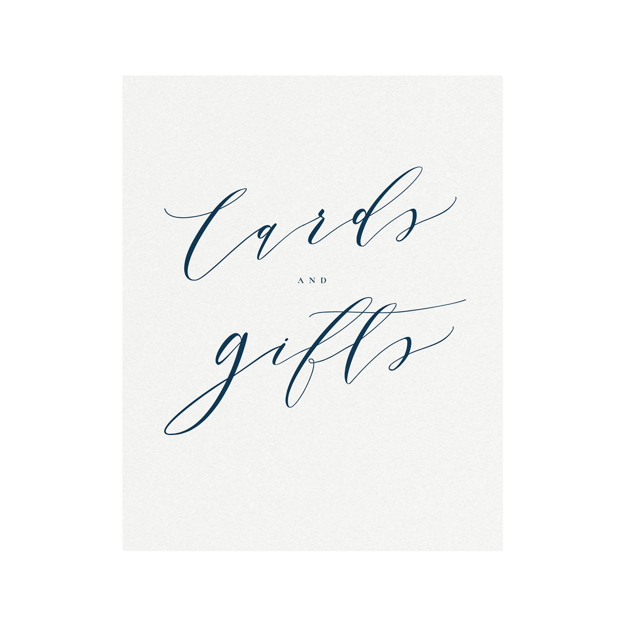 Navy Calligraphy Wedding Cards & Gifts Sign (PDF Download)