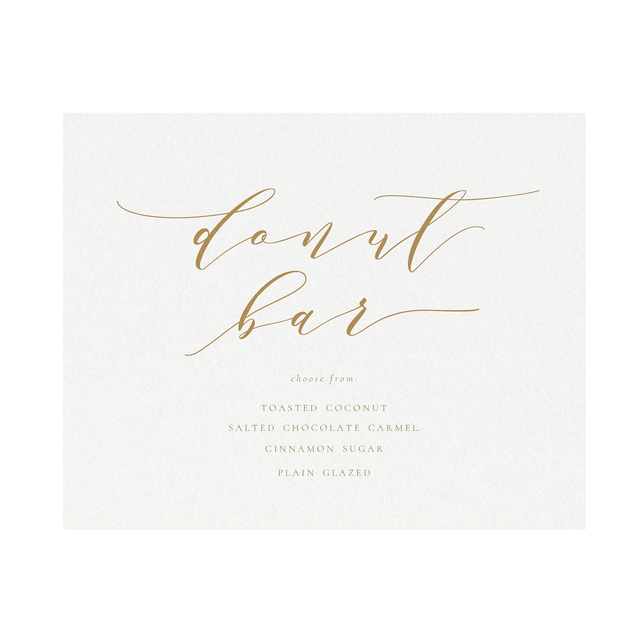 Gold Calligraphy Donut Bar Sign: Melia Printable (PDF Download)
