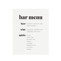 Modern Bar Menu Sign: Fairfax Printable Wedding Reception (PDF Download)