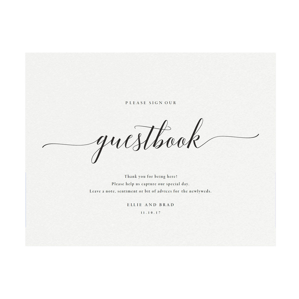 Wedding Guest Book Sign Template: Minimalist Reception Decor (PDF Instant Download)