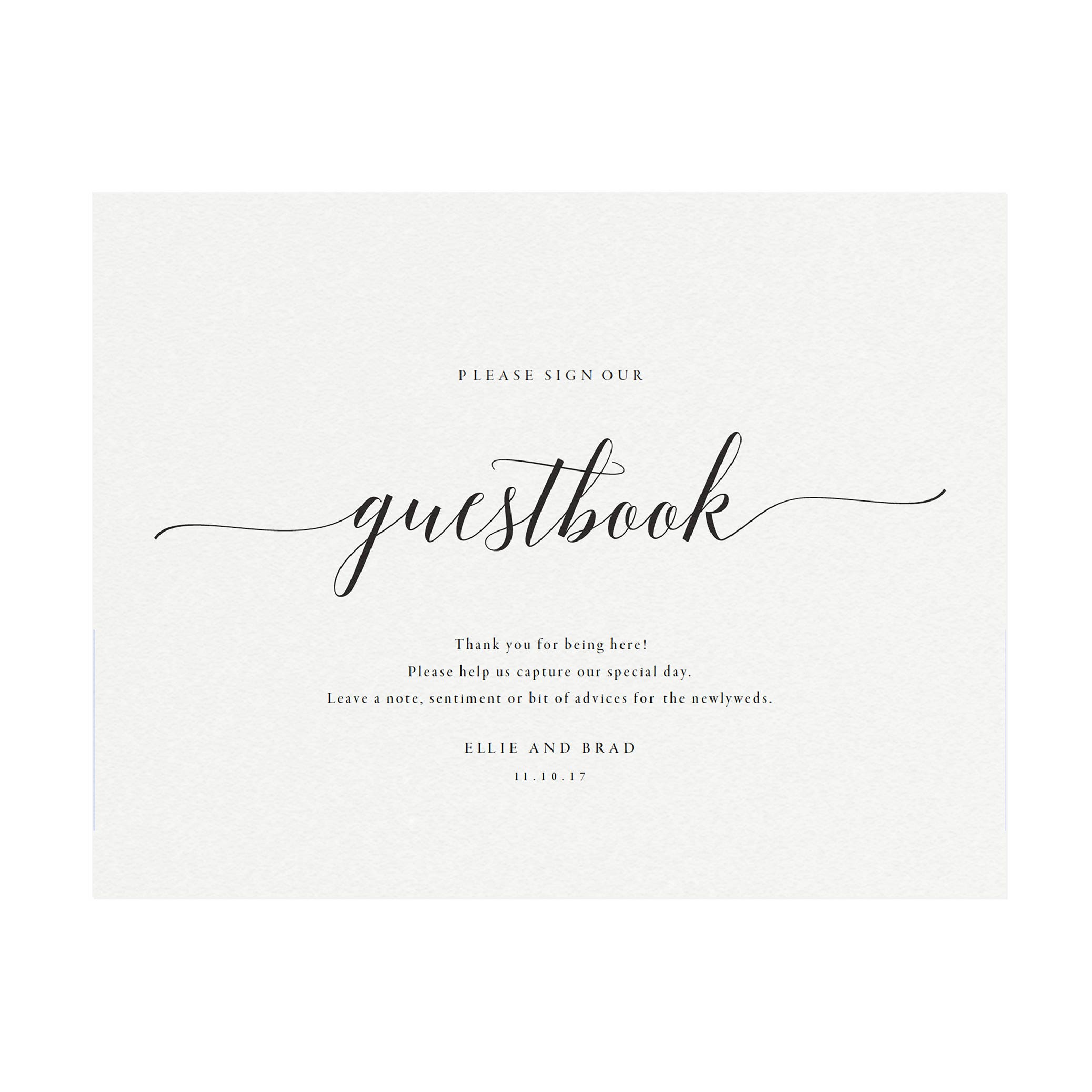 Wedding Guest Book Sign Template: Minimalist Reception Decor (PDF Instant Download)