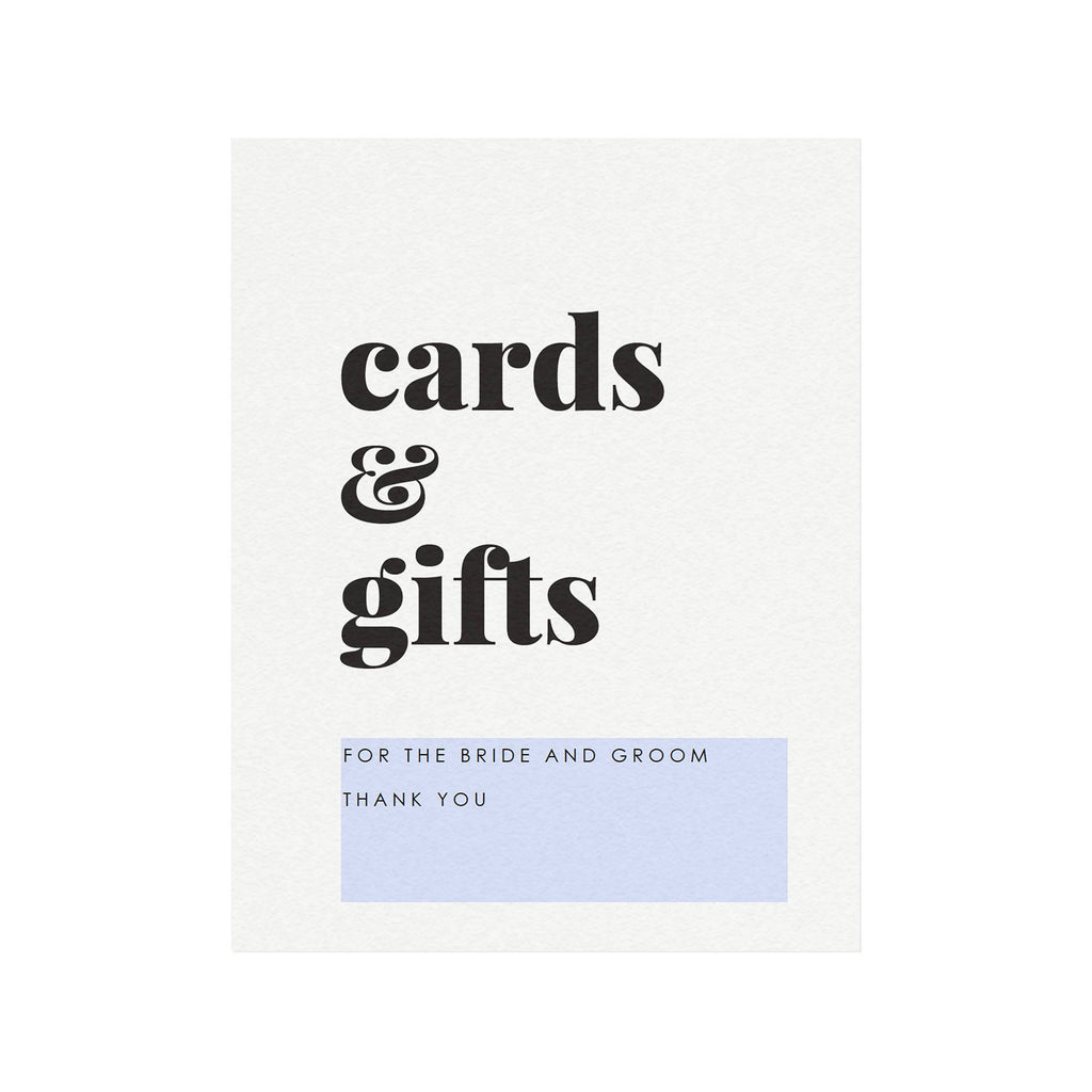 Modern Wedding Cards & Gifts Sign: Minimalist Reception Decor (PDF Instant Download)