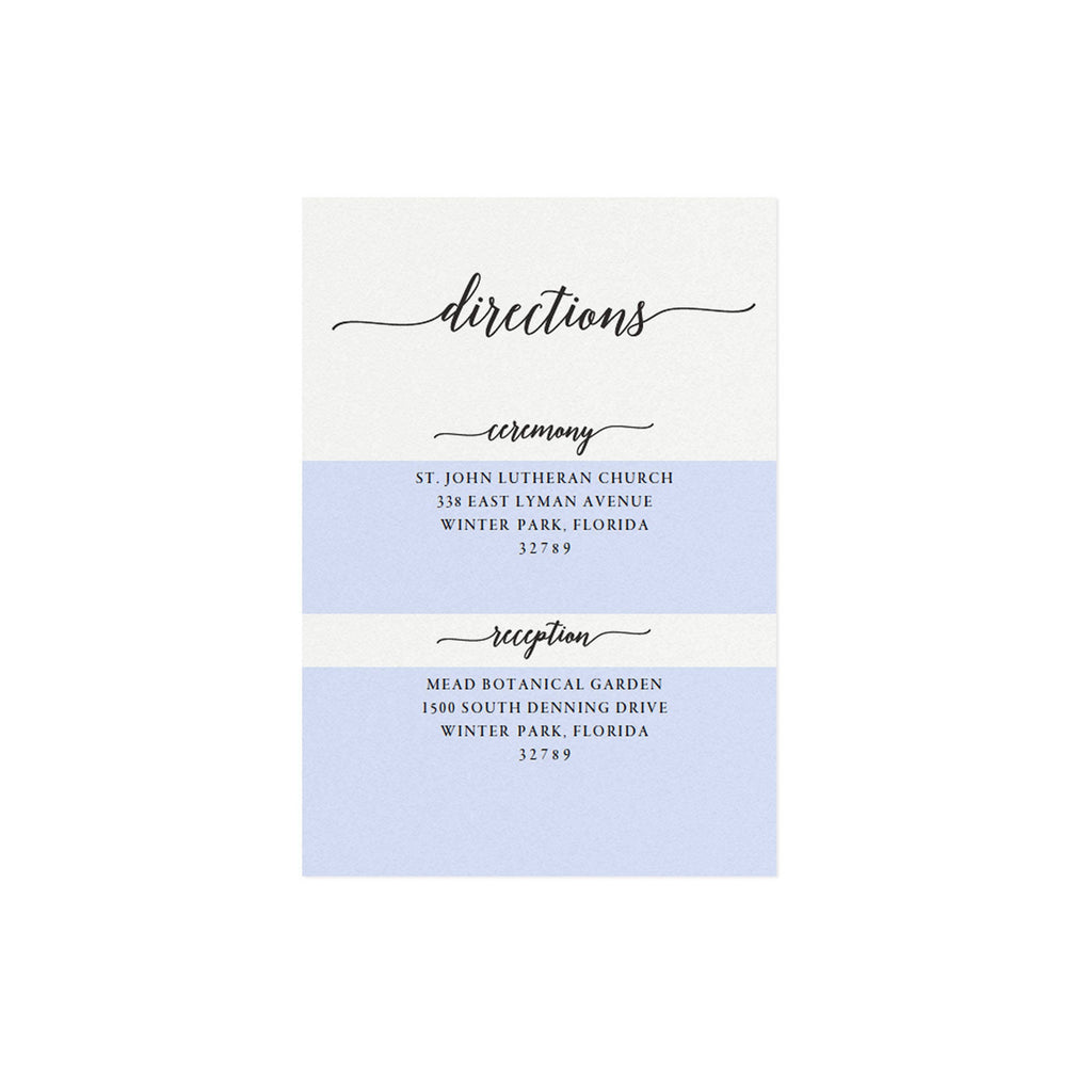 Calligraphy Wedding Directions Card Template (PDF Download)