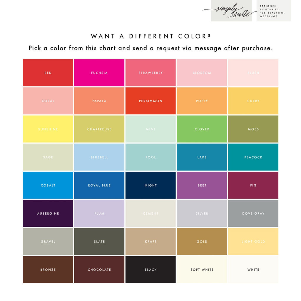 Calligraphy Wedding Details Card: Minimalist Printable Template (PDF Instant Download)