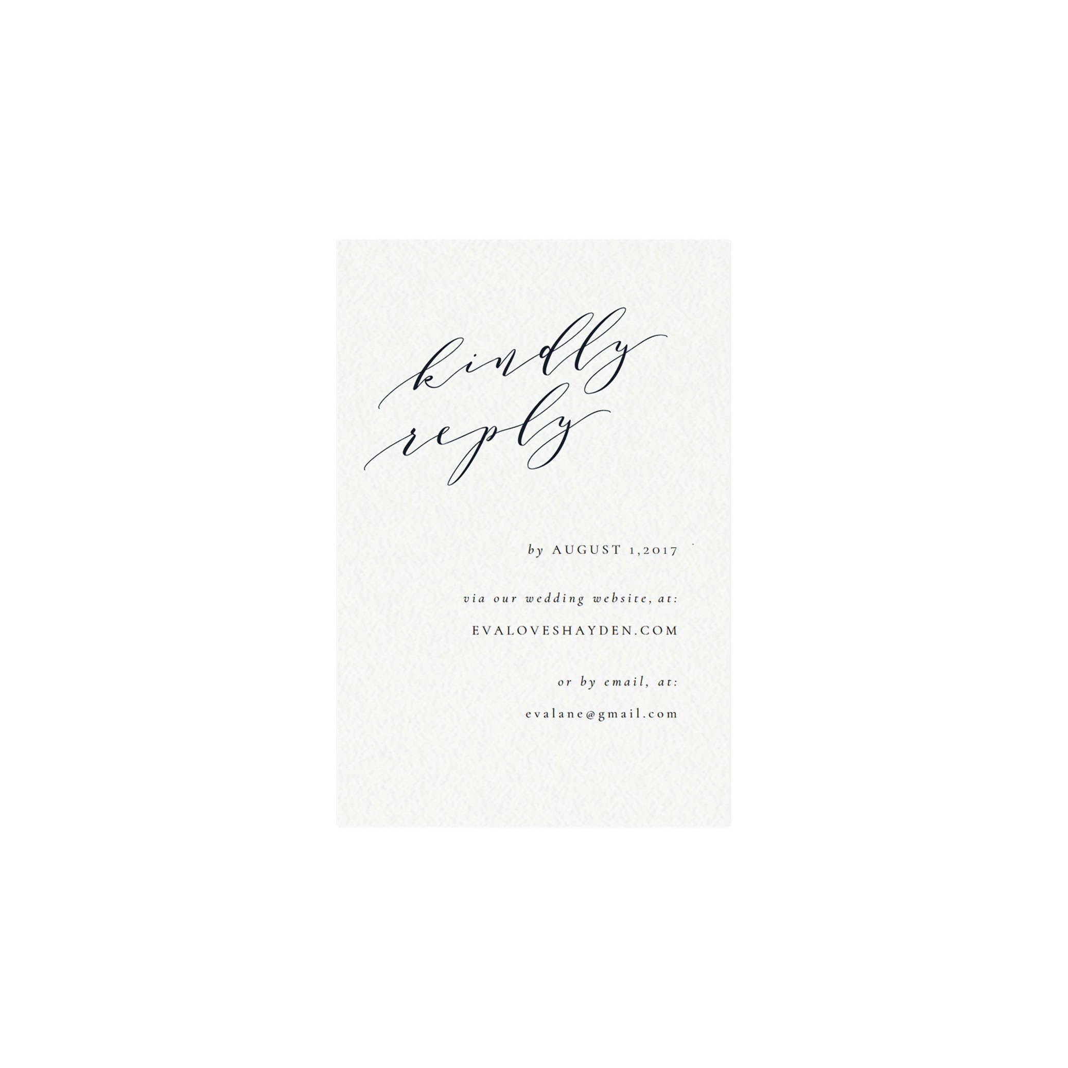 Black Calligraphy Wedding RSVP Card Template (PDF Instant Download)